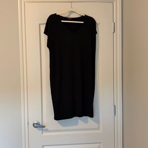 Eileen Fisher Black Stretch Jersey Shift Dress – Size L – Ultra Comfy